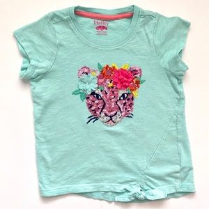 Hatley Sequin “Fierce Jungle Cat Tie Front Tee”
